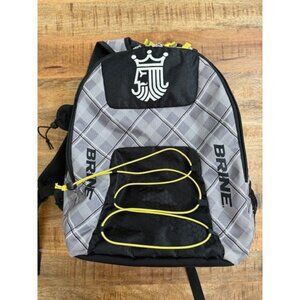 Brine Black Gray Yellow 3 Zip Up Pocket Lacrosse Backpack Equipment Bag Clean
